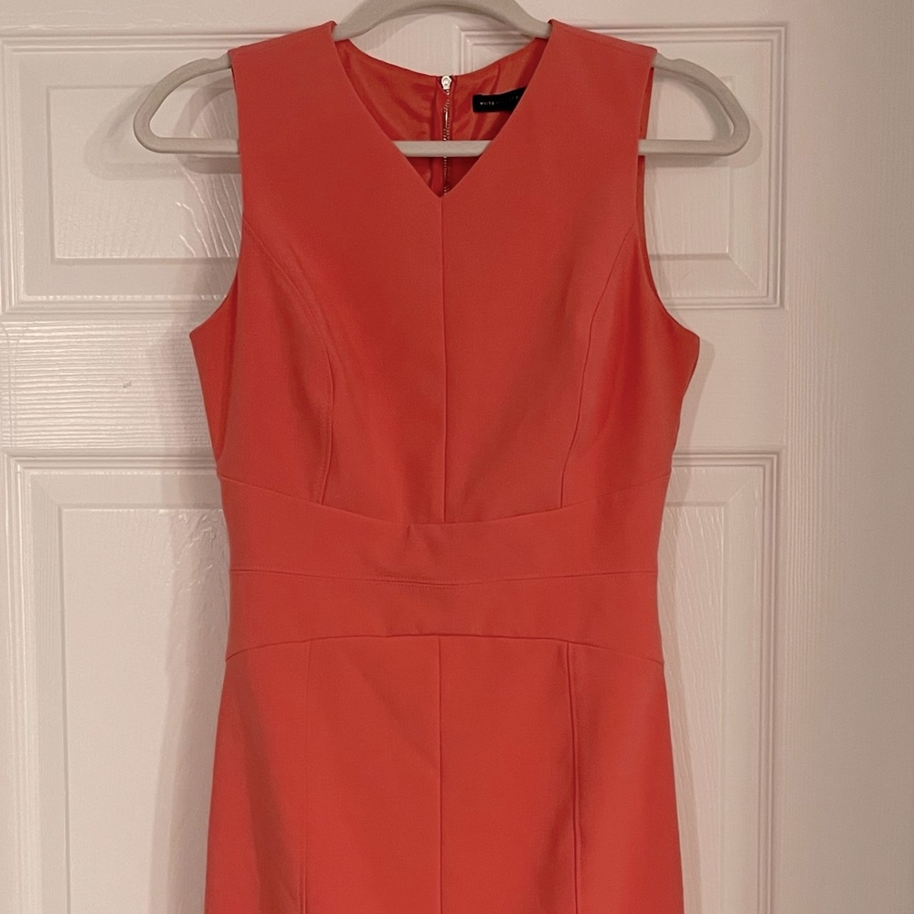 White House Black Market Structured Dress, Size 4, Coral